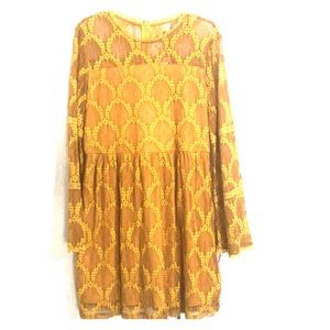 Gold dress with kimono sleeved
